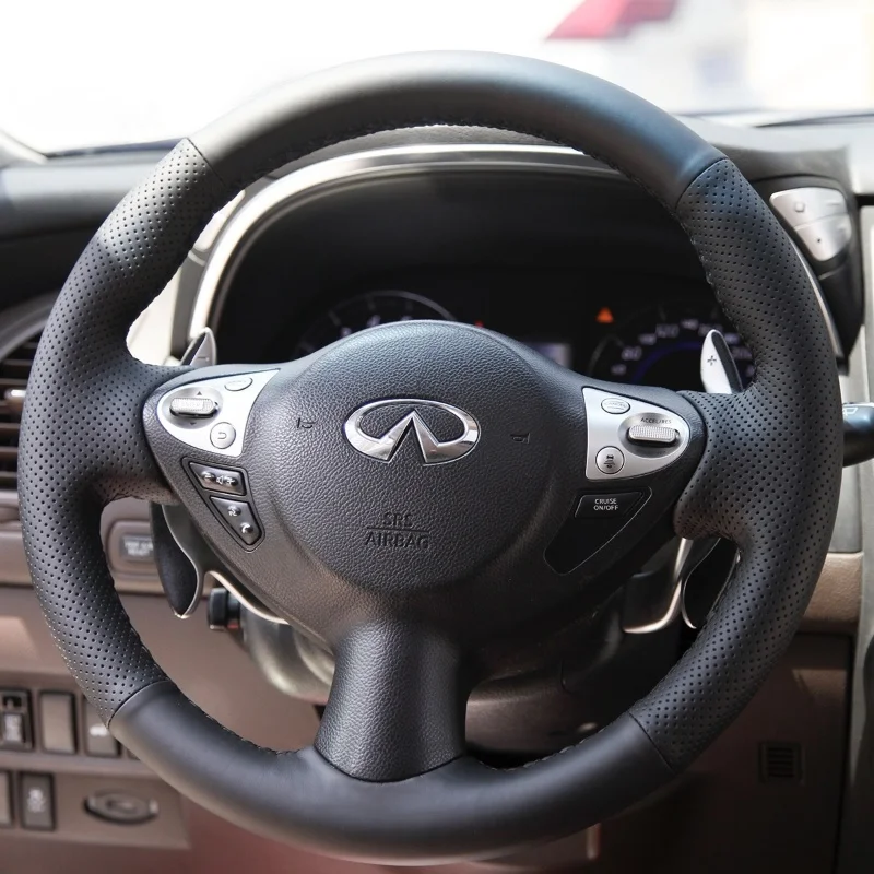 Для Infiniti FX35 Q50L QX5060 Q70L G25 ESQ кожаный чехол на руль сшитой вручную нескользящий
