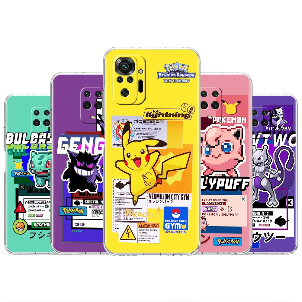 

Clear Case For Xiaomi Redmi Note 11 Pro 10 9 9S 8 8T 7 9A 9C 9T 10 10C K40 Transparent Soft Phone Cover Pokemon Pikachu