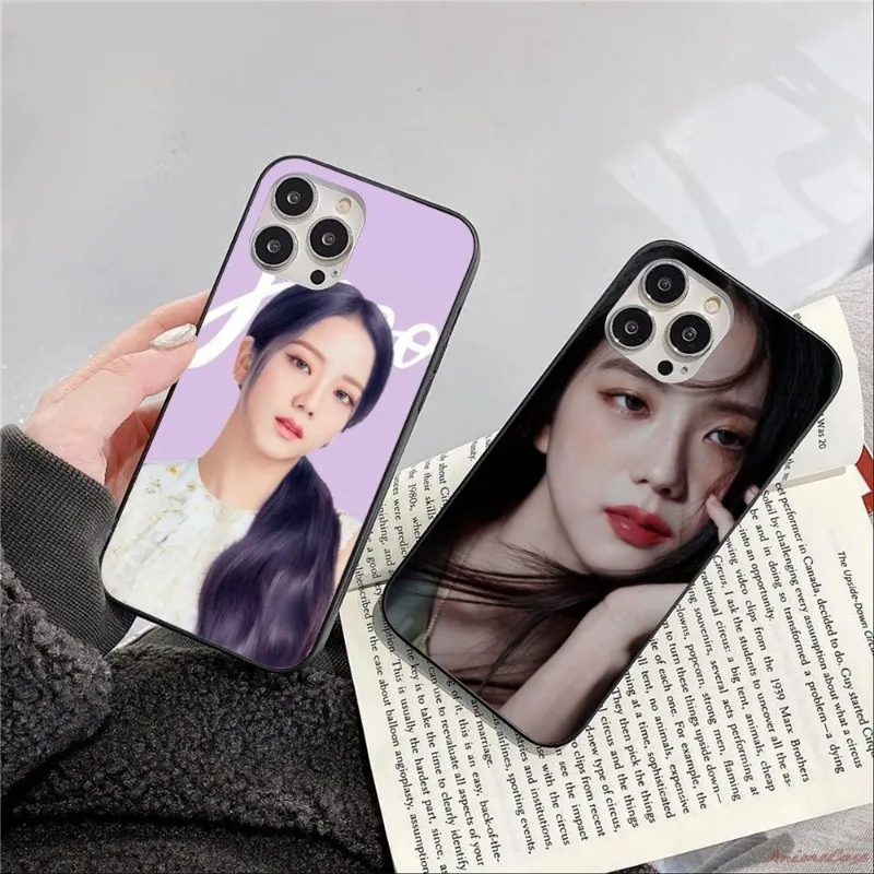 Корейский чехол BP JISOO для смартфона iPhone 14 13 12 11 XS X 8 7 6 Plus Mini Pro Max SE 2022 черный мягкий