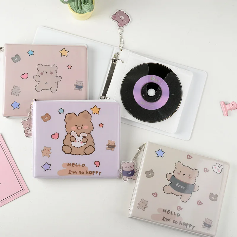Kawaii Kpop Idol альбом для дисков с 20 емкостью, жесткий портативный переносной DVD-альбом, Домашний альбом, органайзер для дисков