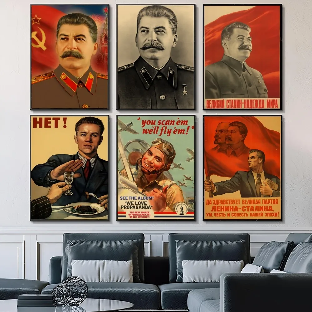 Портрет СССР с российским сталином самоклеящаяся искусство Декор стен для