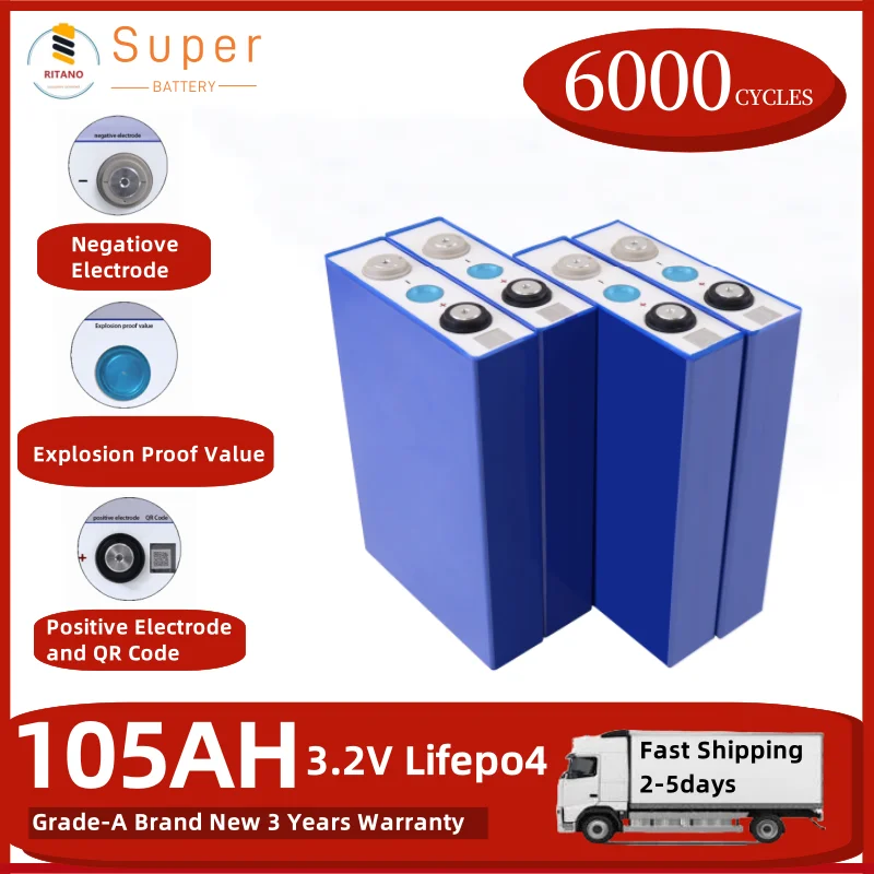Литиевая батарея Lifepo4 105ah 3 2 v EV e ah lfp системы хранения солнечных батарей