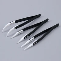 anti static ceramic tweezers stainless steel electronic cigarette industrial ceramic tweezers insulated straight curved tip