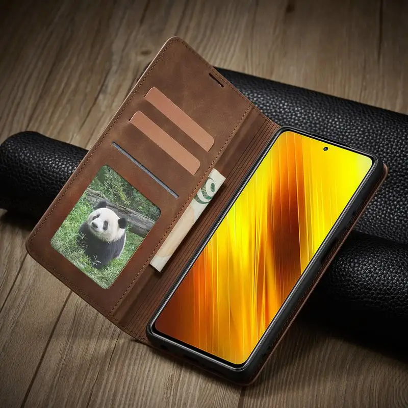 Тонкий Магнитный флип-чехол для Xiaomi POCO X3 GT X4 NFC F3 M3 M4 Pro Funda роскошный кожаный