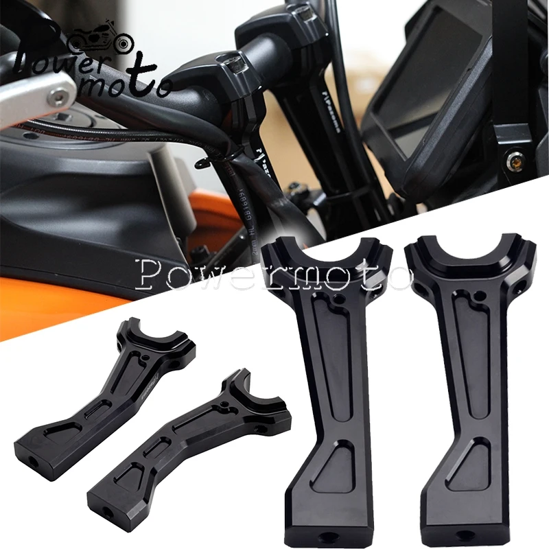 Motorcycle Upright Curved & Pullback Risers Adapter Handlebar 6.3