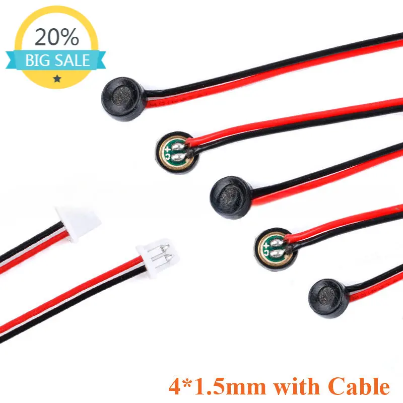 

20pcs/10pcs 4015 Microphone High Sensitivity Electre 3DB Anti-Interference with Cable 1.25MM Plug 4*1.5MM