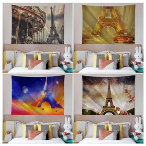Eiffel Tower Pattern Printed Large Wall Tapestry Japanese Wall Tapestry Anime Cheap Hippie Wall Hanging