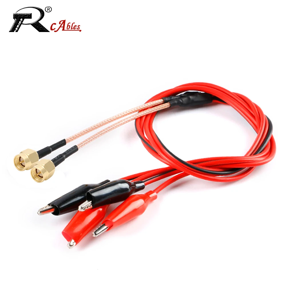 

1PC Crocodile RG316 RF Coaxial Cable SMA Male Plug to Dual Alligator Clips Red&Black Tester Lead Wire 30CM 50CM 1M Connector