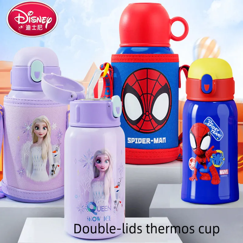 Mug With Straw & Spout Frozen Stainless Steel Vacuum Flasks Baby Children Water Cups With Bag