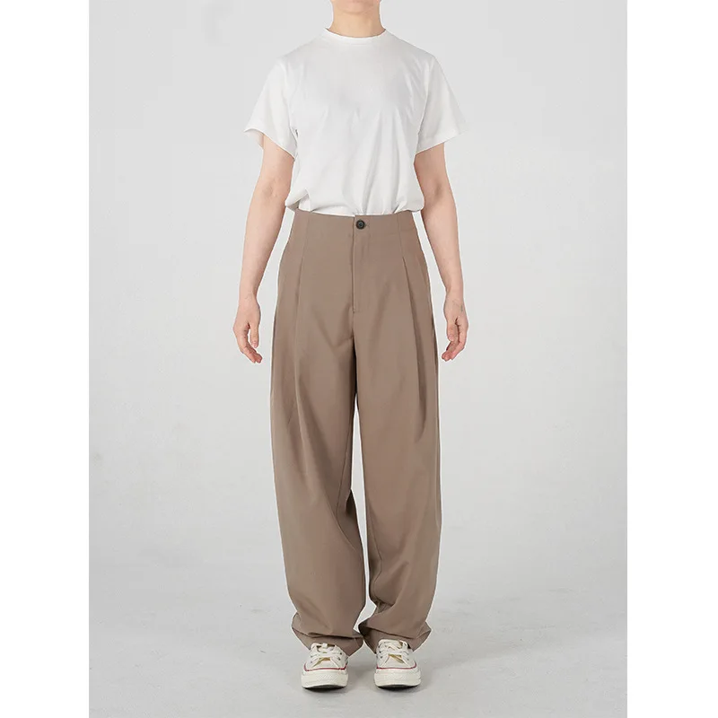 2023 Spring Pleated Casual Pants Commuter High Waist Loose Slim Pants