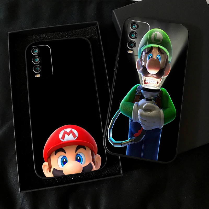

Cartoon Cute Super Mario Bros For Xiaomi Redmi 9T Phone Case For Redmi 9T Funda Soft Black Silicone Cover Back Coque