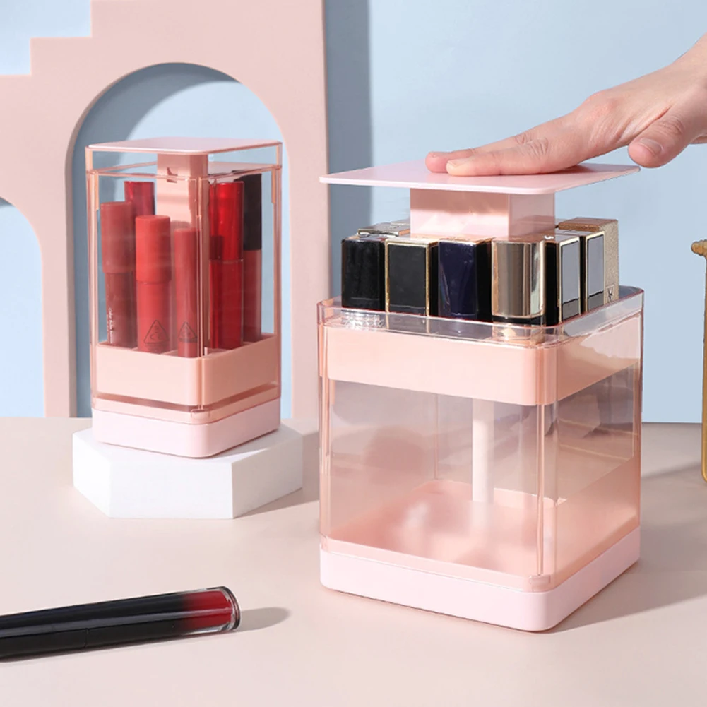 

Коробка для хранения губной помады, органайзер большой емкости для макияжа, косметики, лака для ногтей, инструменты для макияжа, прозрачный ...