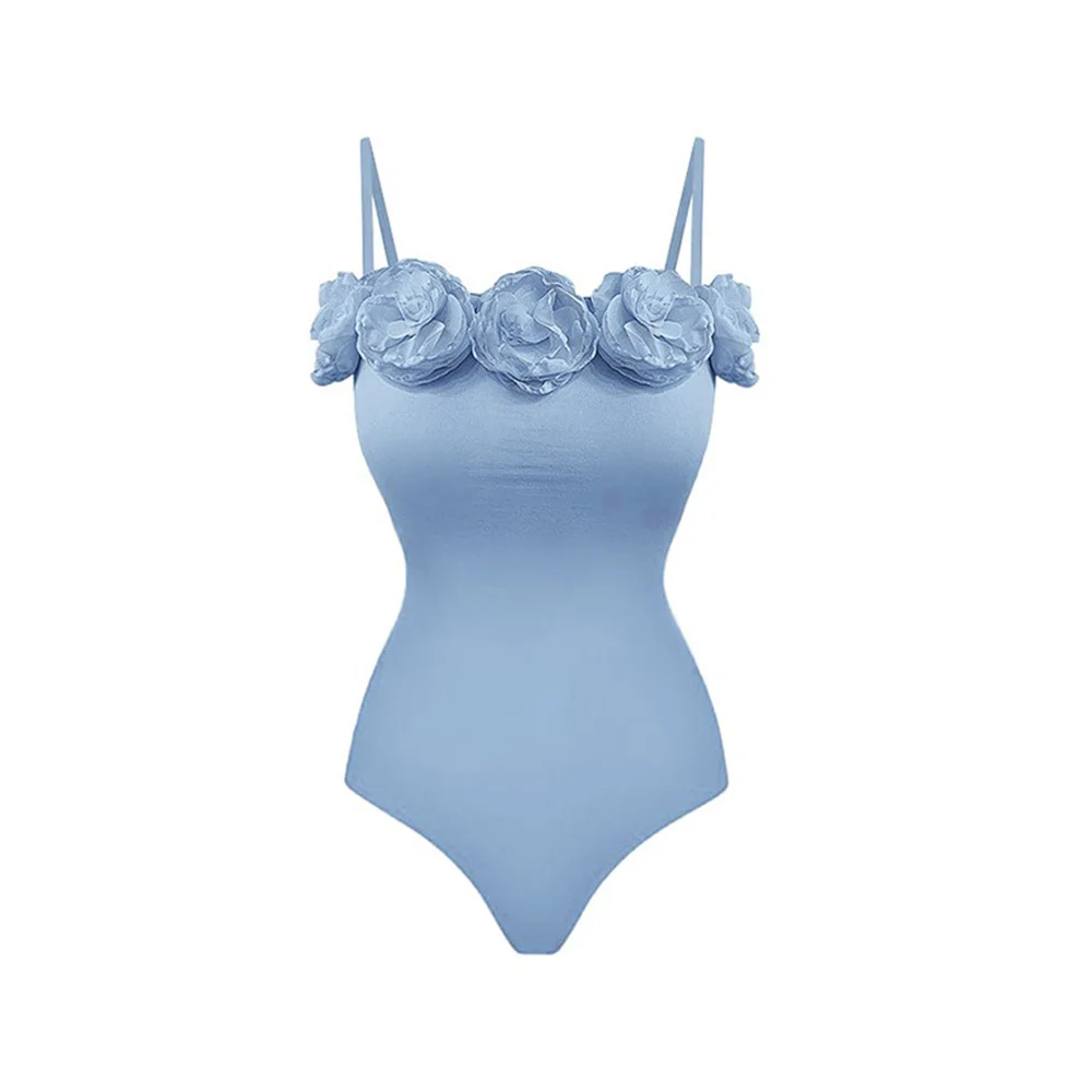 

2023 New Decor One Piece Swimsuit Women 3D Flower Sling Swimwear Vintage Holiday Designers Monokini Beach Bathing Suit Summer