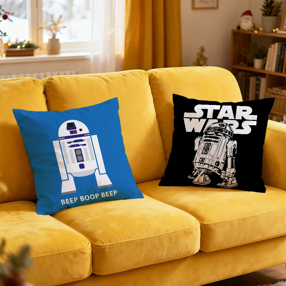 Фото Крутая декоративная наволочка с изображением R2-D2 из Star Wars для дивана, дома, гостиной, офиса, защитный чехол для подушки №5