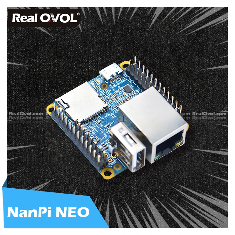 RealQvol FriendlyELEC NanoPi NEO LTS 512MB Allwinner H3 четырехъядерный Cortex-A7 работает с Ubuntu-core U-boot UbuntuCore и Android