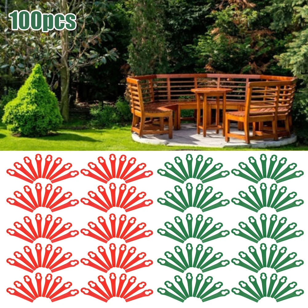 

100Pcs Grass Trimmer Plastic Blades For KULLER For BOSCH OZITO Lawn Mower Cutting Blades Replace Garden Supplies Household