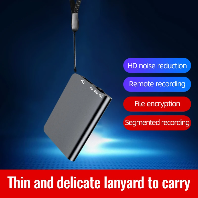 

Ultra-thin Card Type Mini Recorder Voice Activated 20Hrs Long Recording Professional Micro Audio Recorder Music MP3 Player