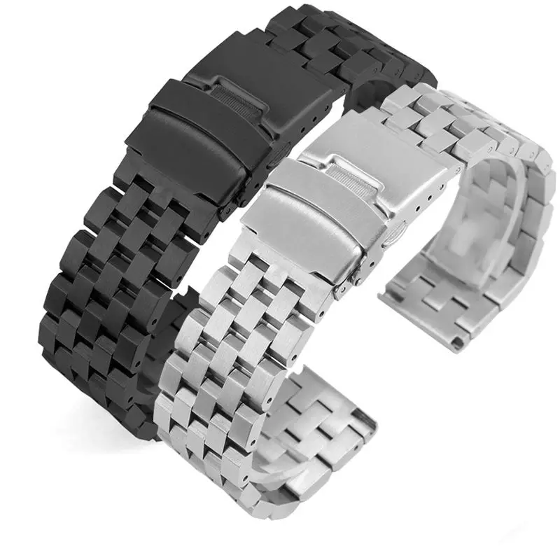 

18mm 20mm 22mm 24mm Solid Stainless Steel Brush Straight End Quick Release Universal Watch Band Strap Fit For SKX ROX Watch