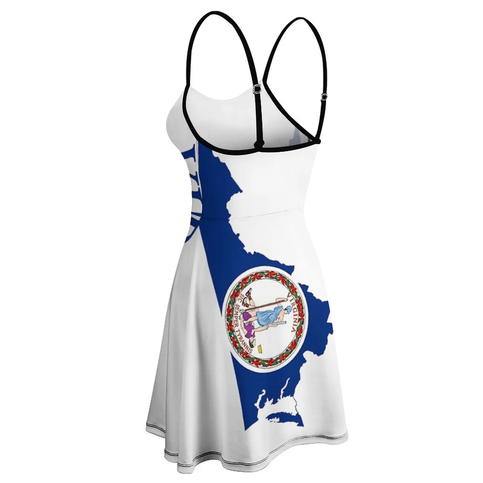 Женское платье на бретельках с принтом флага Вирджинии