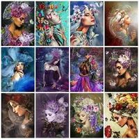 full square round rhinestone mosaic embroidery cross stitch set flower butterfly girl 5d diamond painting home decoration