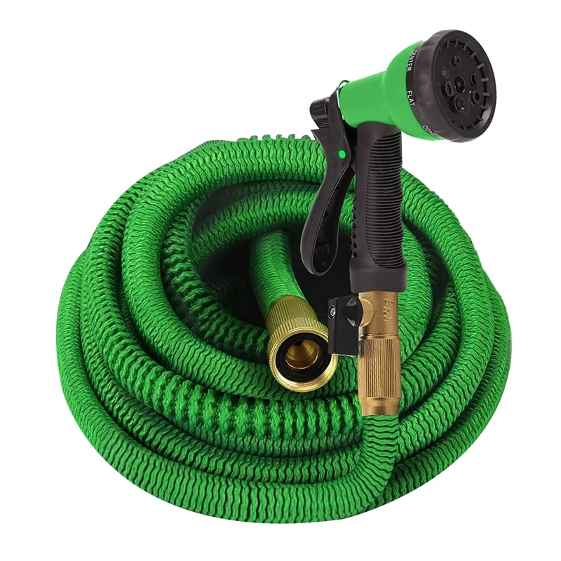 

Garden Hose With 8 Function Nozzle, Expandable Garden Hose, Flexible And Lightweight, Durable Double Latex Core 50 Ft