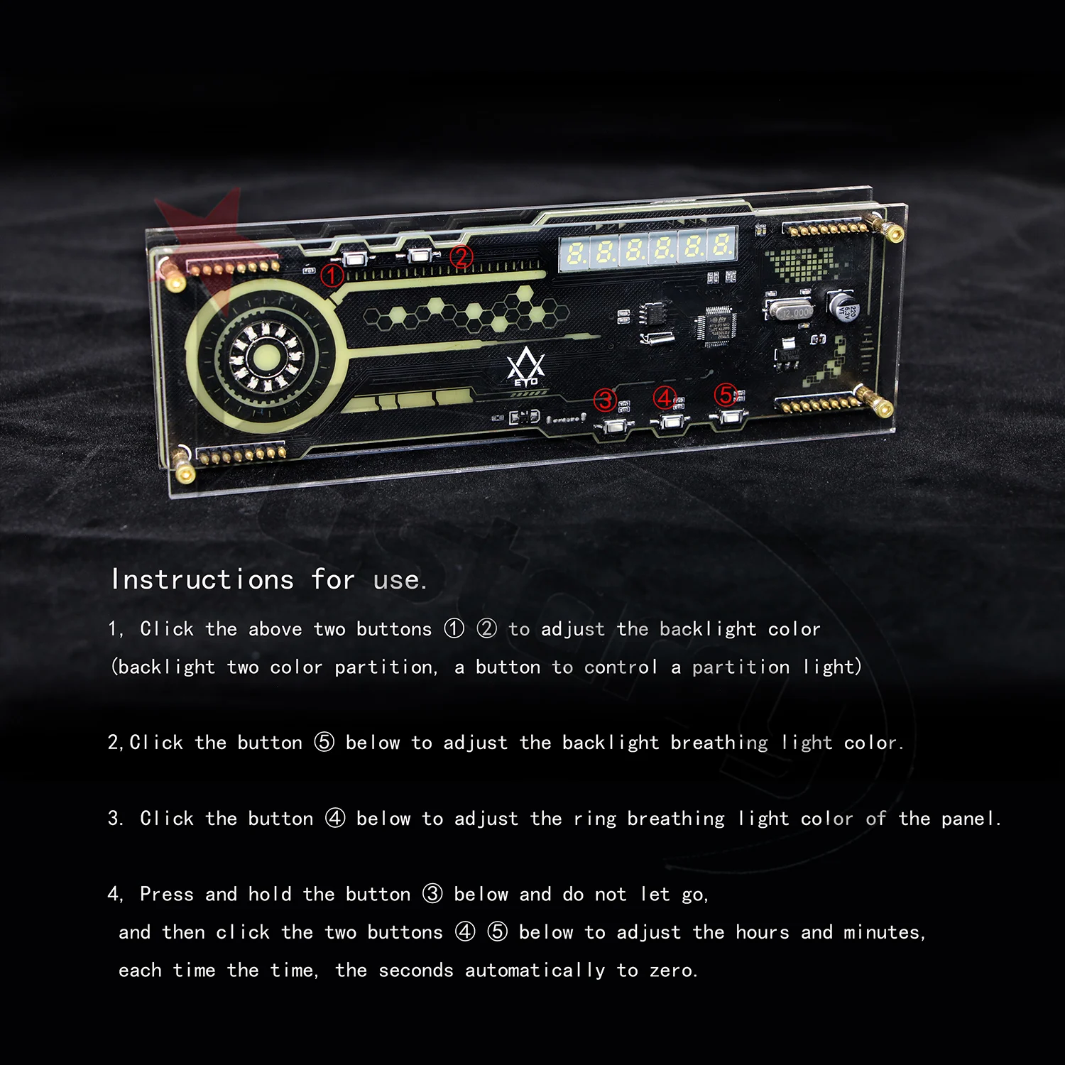 Киберпанк RGB Светодиодные Настольные Часы DIY Ручной Работы Песочные Для Создания