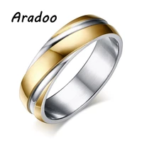 aradoo simple twill plated 18k gold titanium steel casual all match ring fashion sports ring couple ring