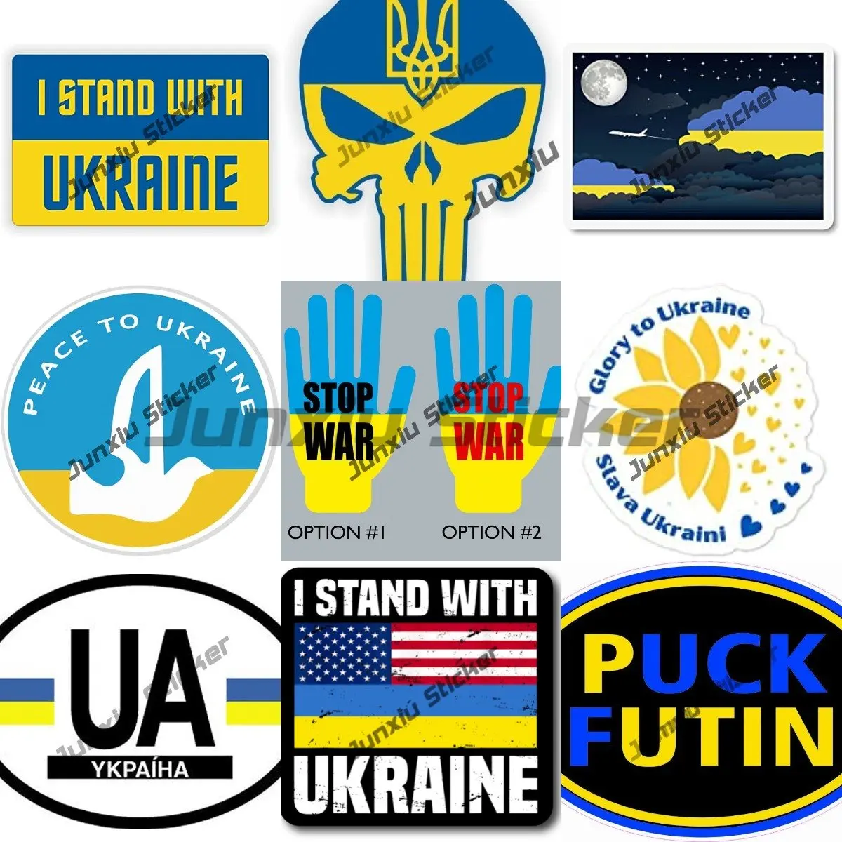 

Ukraine Flag Emblem Stickers High-Quality Ukraine Shield Vinyl Decals Camper Van Bike Decals Emblems Scratch Cover Sticker