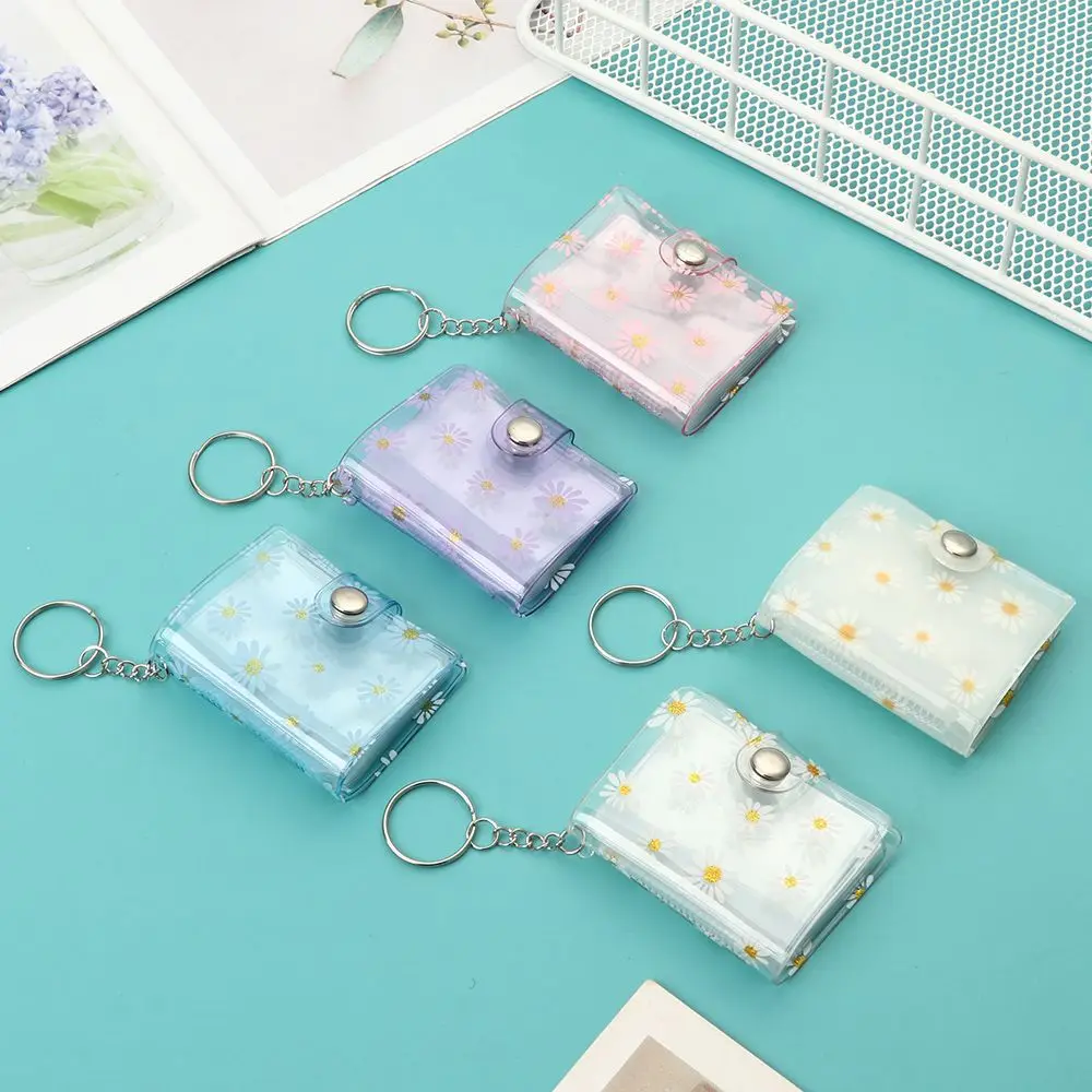 

2-inch PVC Certificate Photo Storage Insert Type 20 Pockets Mini Album Key Chain Photos Holder Key Ring