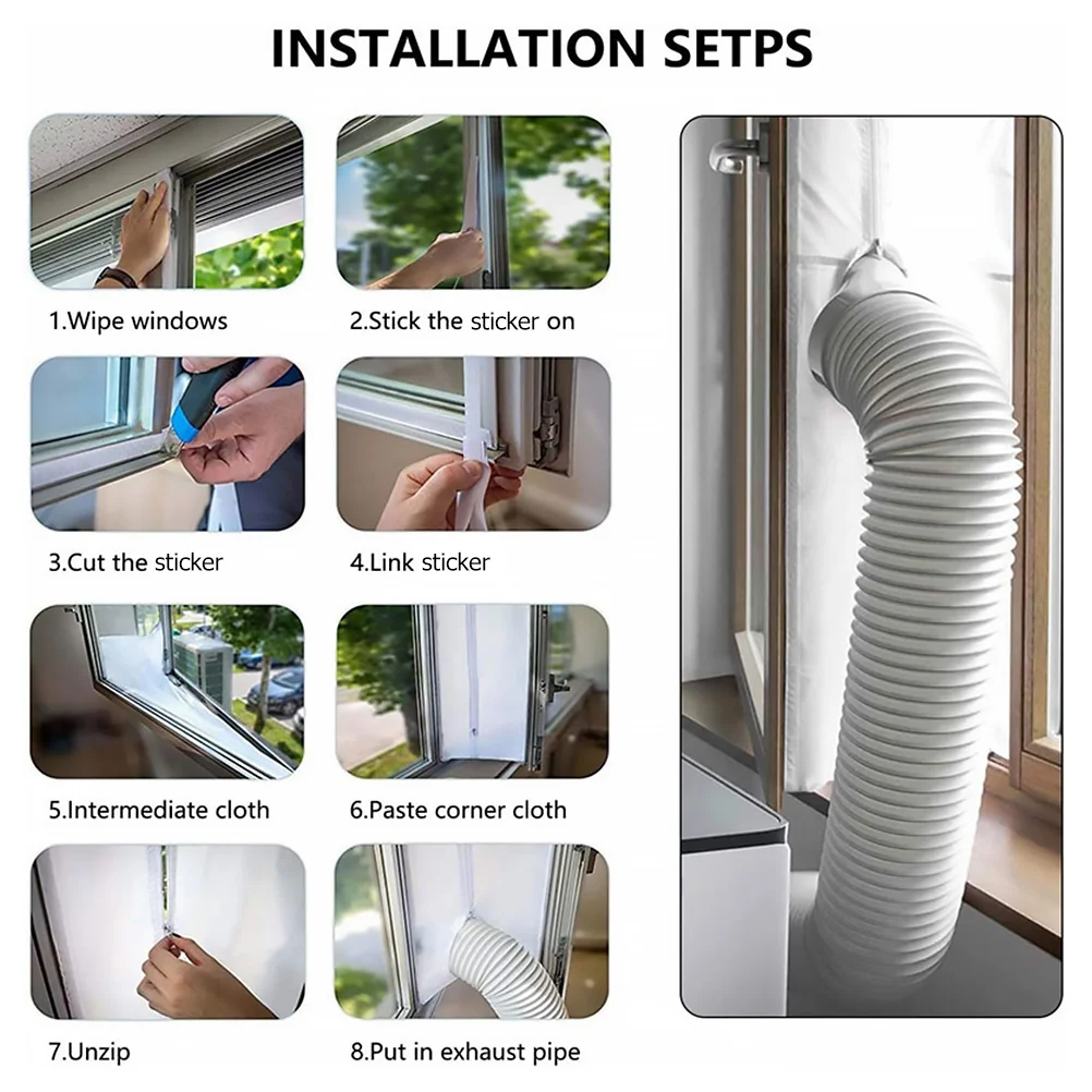 

Window Seal Cloth Dryer Conditioner Sealing Tumble Kit Vent Air Ac Unit Plate Universal Adhesive Portable Mobile