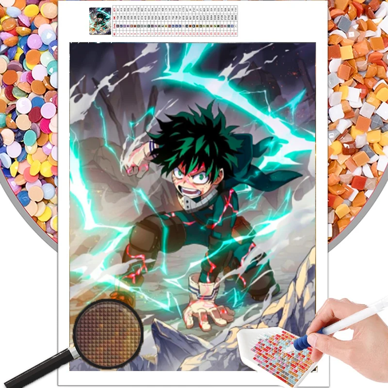 

Japanese Anime My Hero Academia 5D DIY Diamond Paintings Comics Full Round Drill Embroidery Cross Stitch Living Room Home Decor