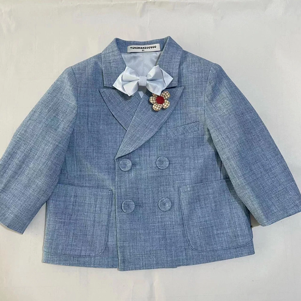 Костюм для маленьких мальчиков 1 год платье на день рождения Детские комплекты