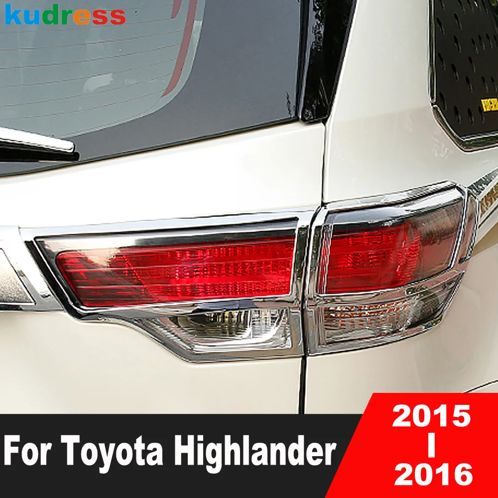 

Аксессуары для Toyota Highlander 2015, 2016, хромированная крышка для заднего фонаря автомобиля из АБС-пластика, молдинговые ленты, наклейки
