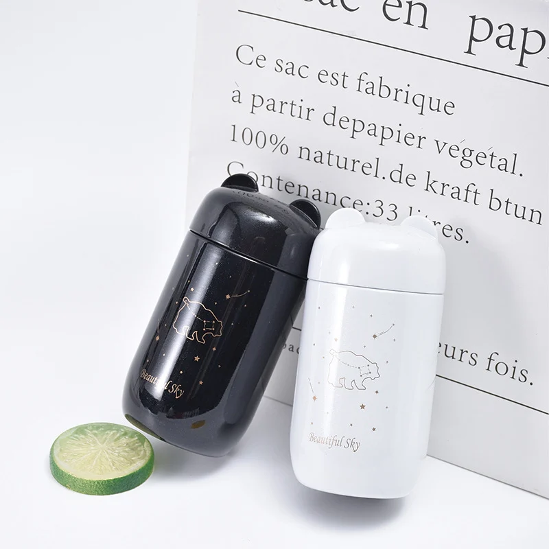304 Stainless Steel Starry Sky Mini Thermos Bottle 200ML Small Capacity Thermal Mug Leakproof Constellation Pattern Vacuum Flask