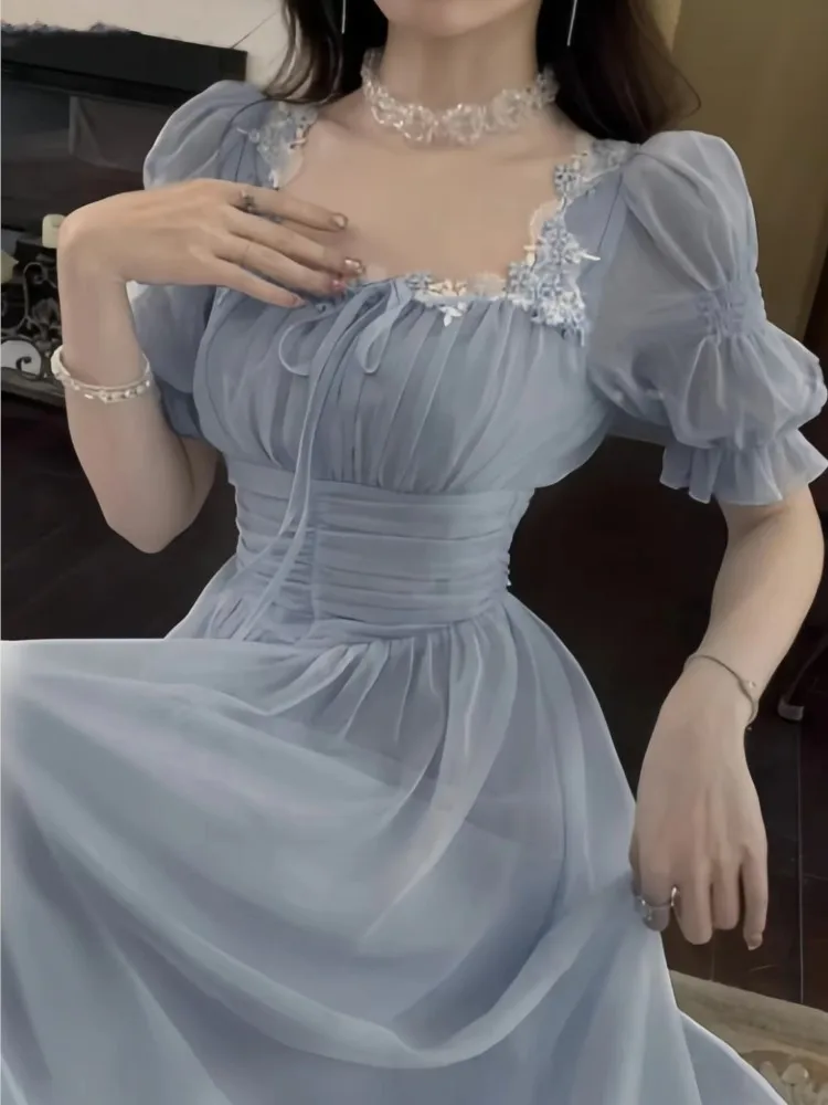 Летние женские элегантные вечерние платья средней длины в стиле принцессы