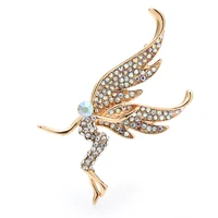 wulibaby rhinestone angel for women unisex 2 color sexy fairy figure casual party brooch pin gifts