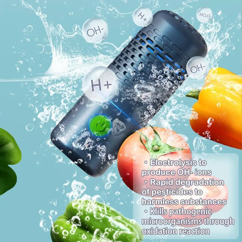 

Portable Wirelss Fruit Vegetable Washing 4400mAh Disinfection Cleaner Remove Pesticide Dirt Sterilization Food Purifier