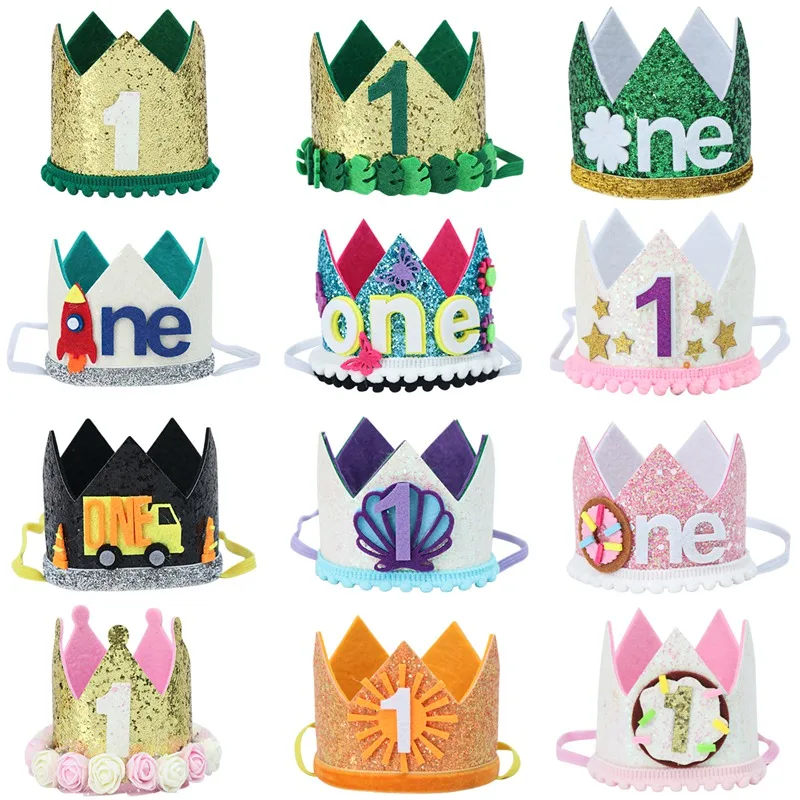 

Happy Birthday Party Crown Hat Numer 1 2 3 Crown Headband Hat Mermaid 1st 2nd 3rd Birthday Party Baby Shower Birthday Crown Hat