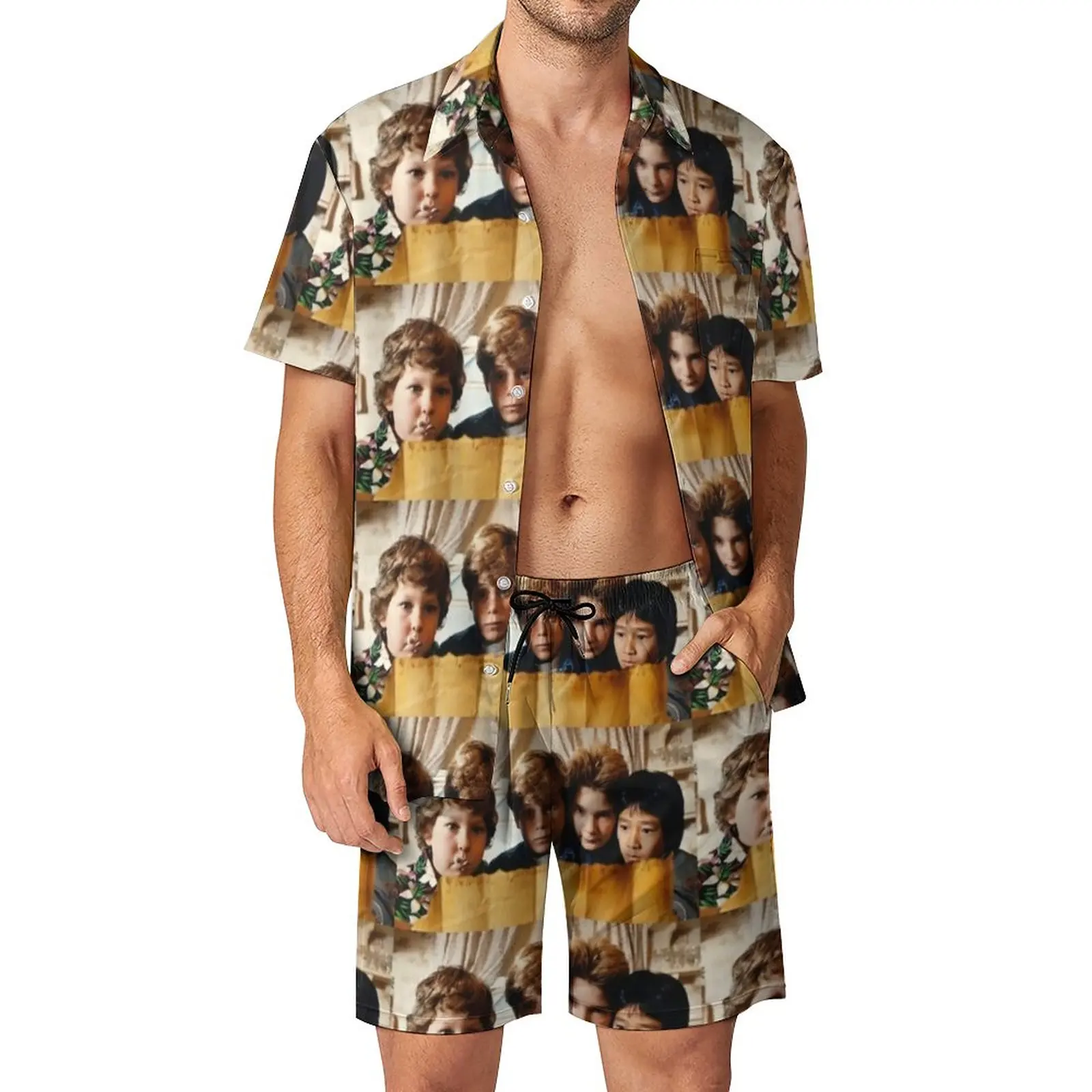 

The Goonies Movie Men Sets Never Say Die Casual Shorts Beach Shirt Set Summer Funny Graphic Suit Short Sleeve Plus Size Clothes