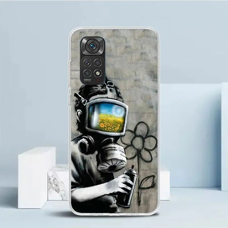 Чехол Бэнкси для телефона с изображением граффити в уличном стиле Xiaomi Redmi Note 13 12S 12
