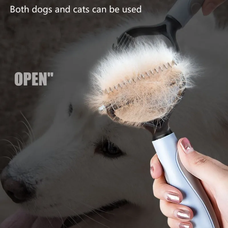 

Dog Open Knot Comb Dog Hair Double sided Comb Hair Remover Gold Hair Special Medium Large Dog Comb Pet Products Dog Accessories