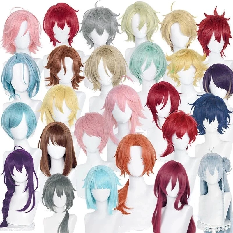 

Anime Ensemble Stars ES Tsukinaga Leo Sena Izumi Kagehira Mika Harukawa Sora Shino Hajime Amagi Hiiro Cosplay Wig + Wig Cap
