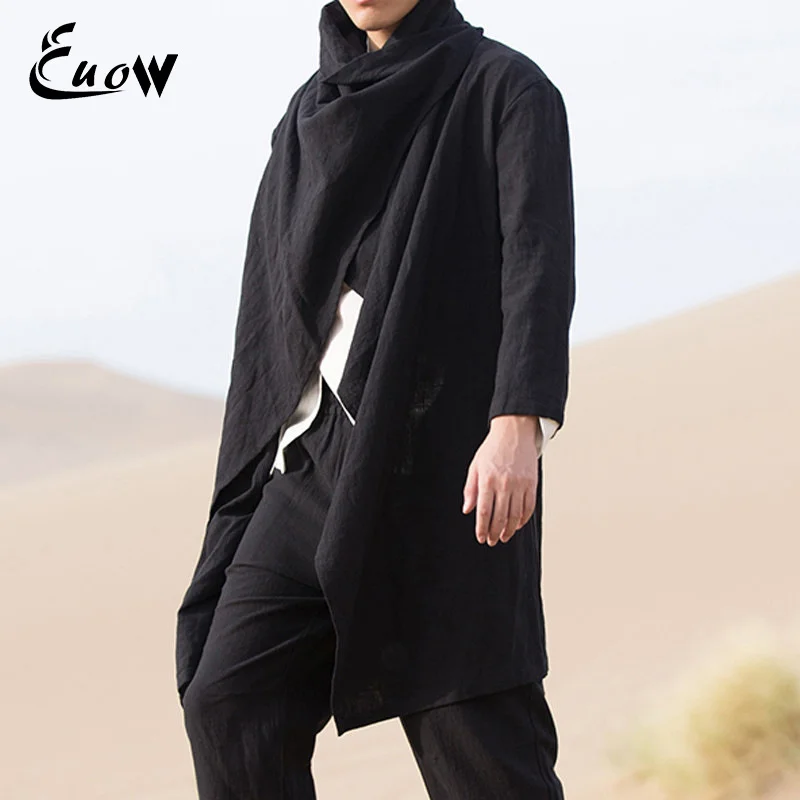 

Мужская ветровка средней длины EUOW, модная весенняя накидка в европейском и американском стиле, трендовая куртка с длинными рукавами