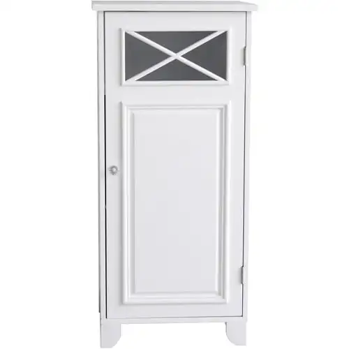 

NONE Dawson Wooden Floor Cabinet with Cross Molding, White