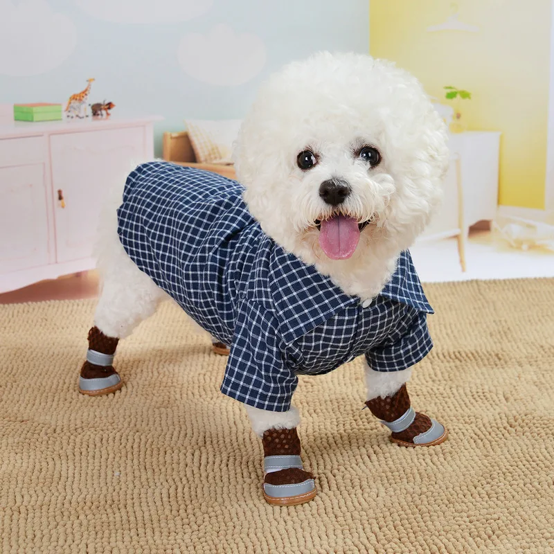 

Spring Summer British Black Plaid Shirt Dress Pet Kitty Teddy Small Dog Dog Supplies
