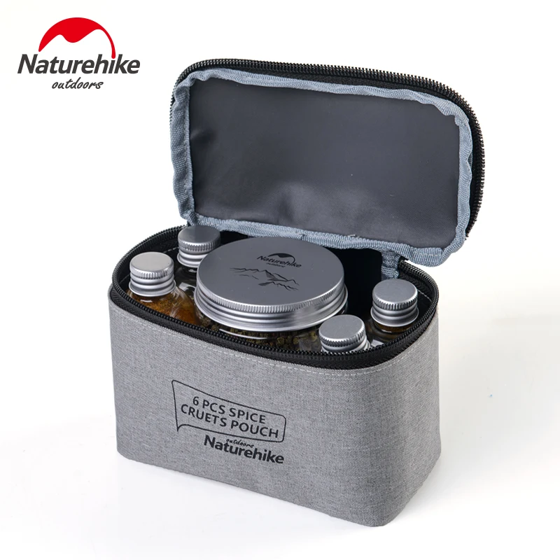 

Naturehike 6pcs Outdoor Camping Tableware Storage Container Seasoning Bottles Cans Sets With A Bag For BBQ Portable Picnic