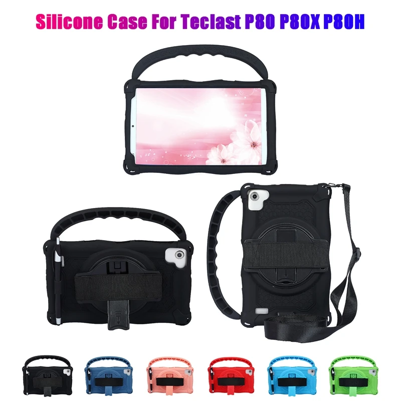 Silicone Case For Teclast P80 P80X P80H 8 Inch Tablet Anti-Drop Stand With Handle And Strap