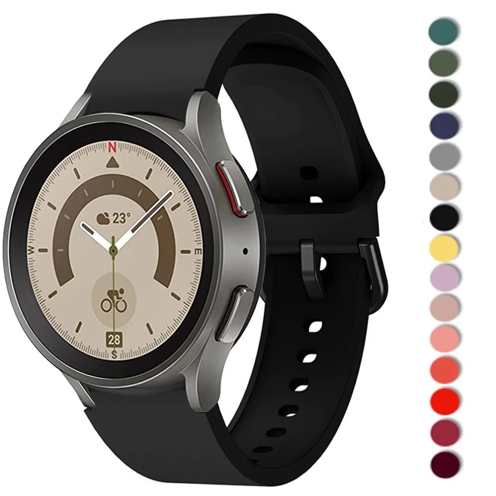 

Ремешок силиконовый для смарт-часов Samsung Galaxy Watch 4 classic 42 мм 46 мм, спортивный браслет для Galaxy Watch 4 40 мм 44 мм 5 pro