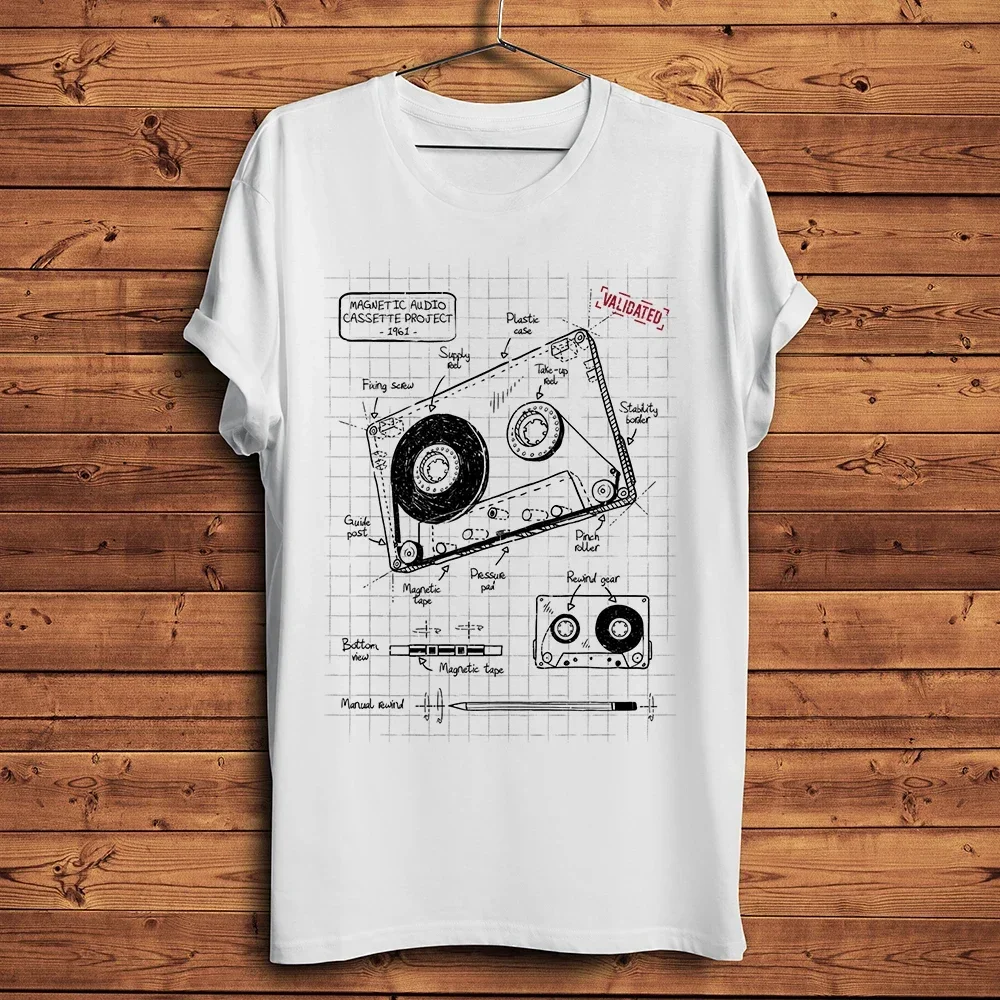 Винтажная забавная футболка в стиле 80-х годов с кассетами и лентой мужская