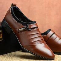 men leather shoes casual shoes slip on business dress shoes all match wedding shoes large size zapatos de hombre